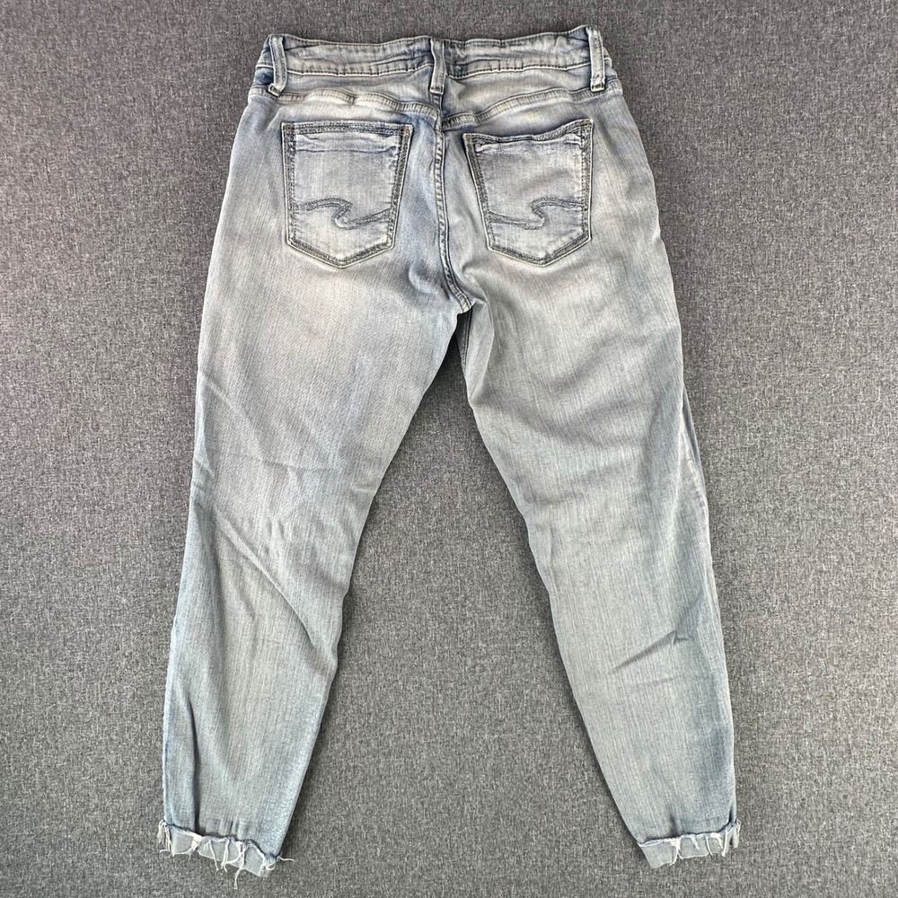 Silver Jeans Co. Jeans Womens 28/29 Boyfriend Light Blue Distressed L27170SJL190 - Picture 2 of 12